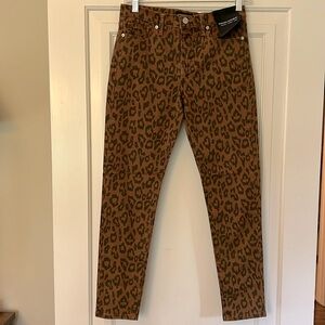 NEW Banana Republic leopard print midrise skinny cropped jeans